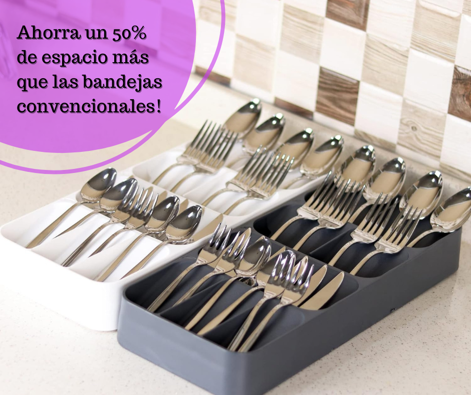 Porta cubiertos lineal, soporte para cuchillos y especiero.