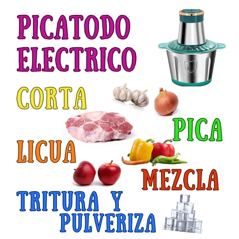 Procesador de alimentos, picadora de carne de acero inoxidable de 2L