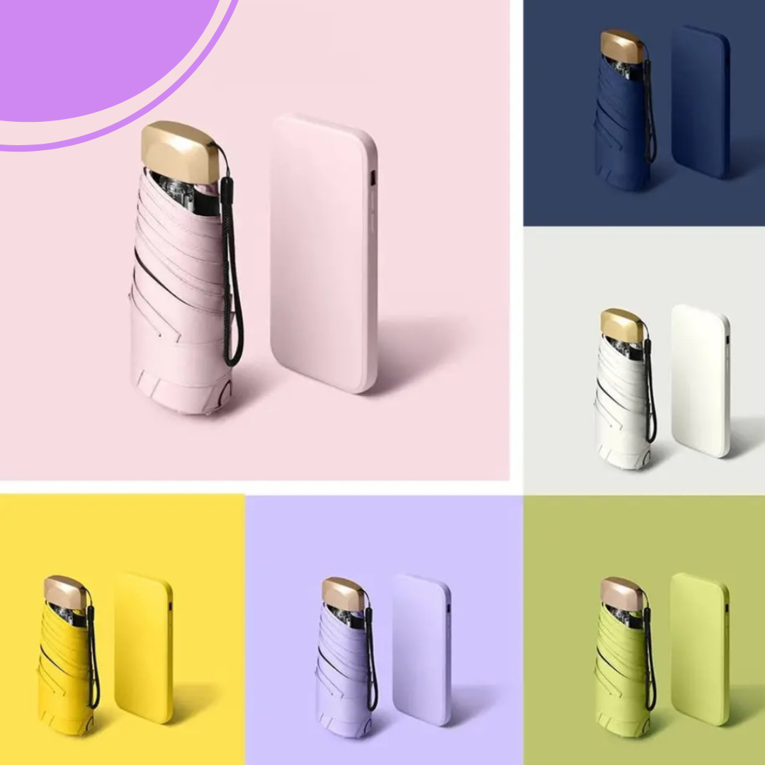 Mini sombrilla para exteriores, protección rayos UV, paraguas plegable ultraligero
