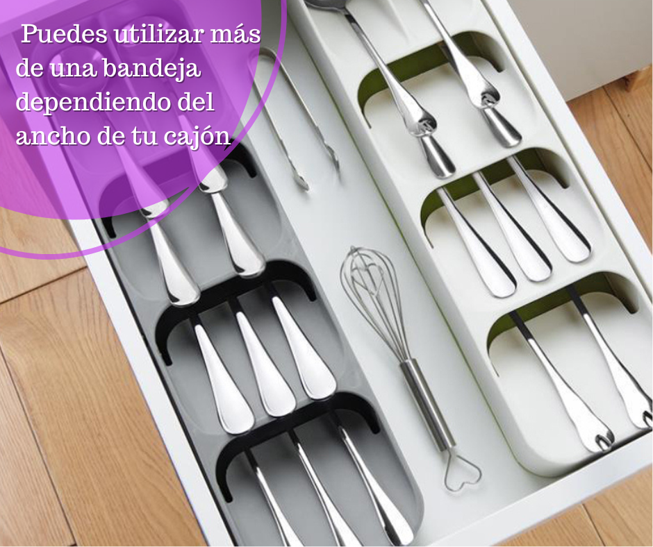 Porta cubiertos lineal, soporte para cuchillos y especiero.