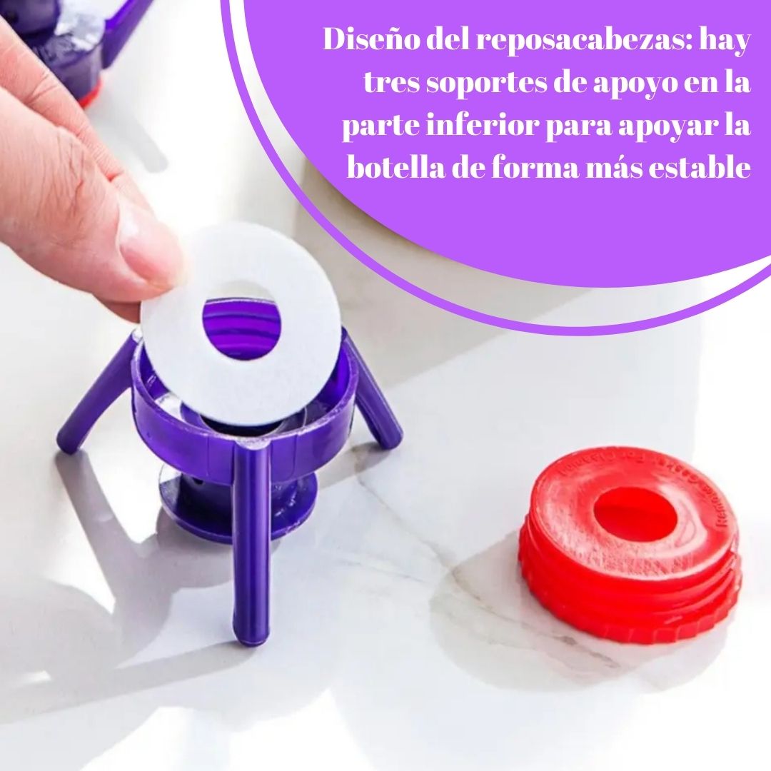 Kit de 6 soportes para vaciado de botellas, tapa invertida a prueba de fugas