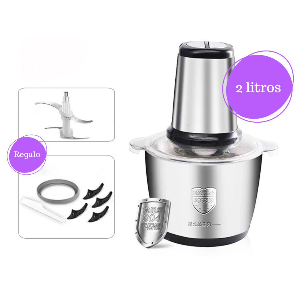 Procesador de alimentos, picadora de carne de acero inoxidable de 2L