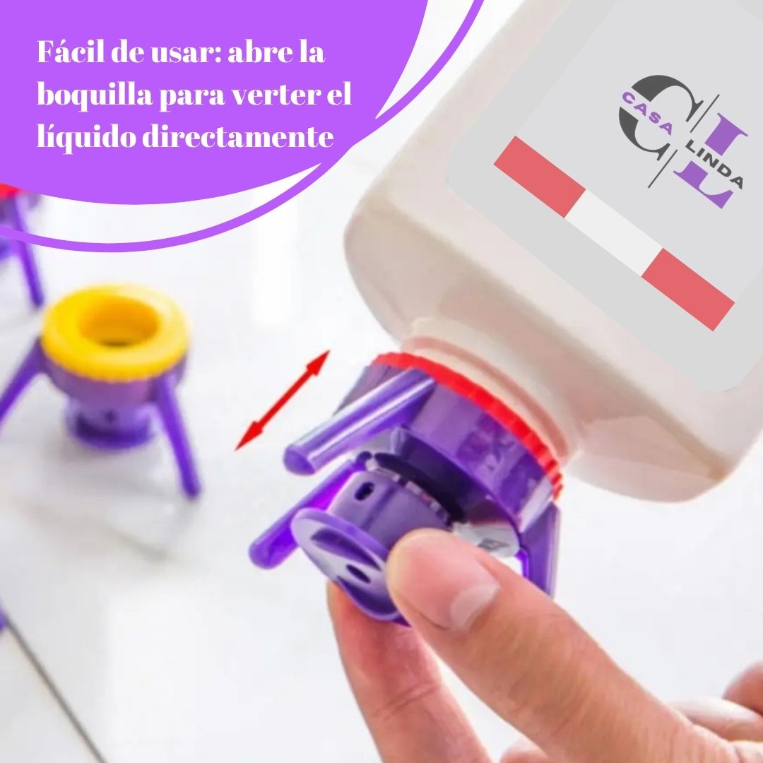 Kit de 6 soportes para vaciado de botellas, tapa invertida a prueba de fugas