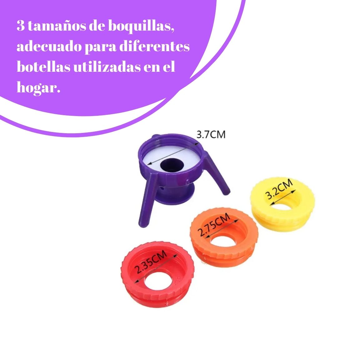 Kit de 6 soportes para vaciado de botellas, tapa invertida a prueba de fugas