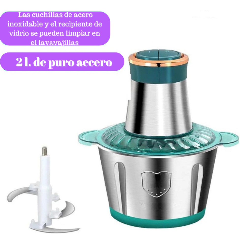 Procesador de alimentos, picadora de carne de acero inoxidable de 2L
