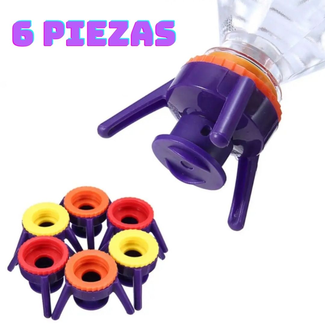 Kit de 6 soportes para vaciado de botellas, tapa invertida a prueba de fugas