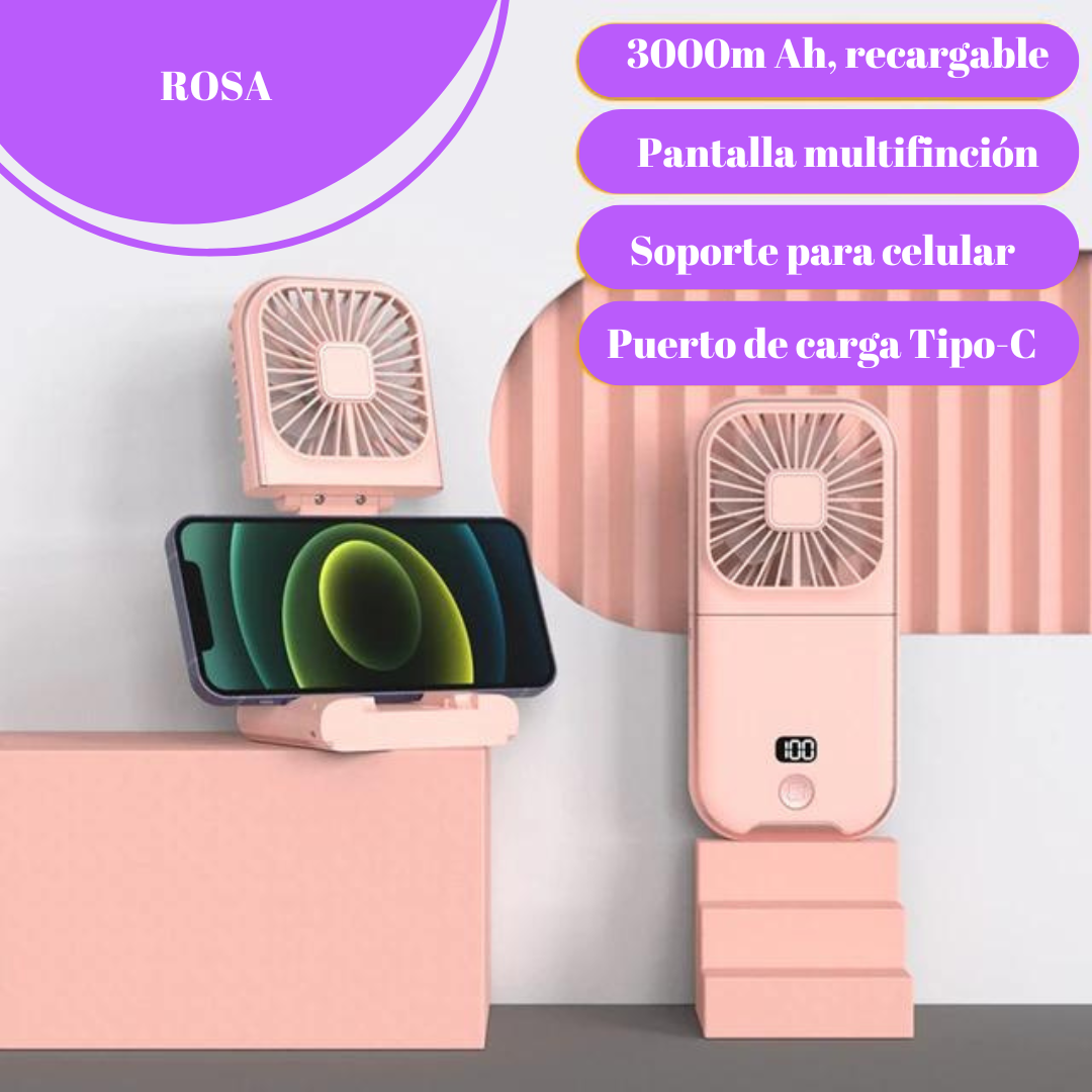 VENTILADOR PORTÁTIL DE MANO RECARGABLE