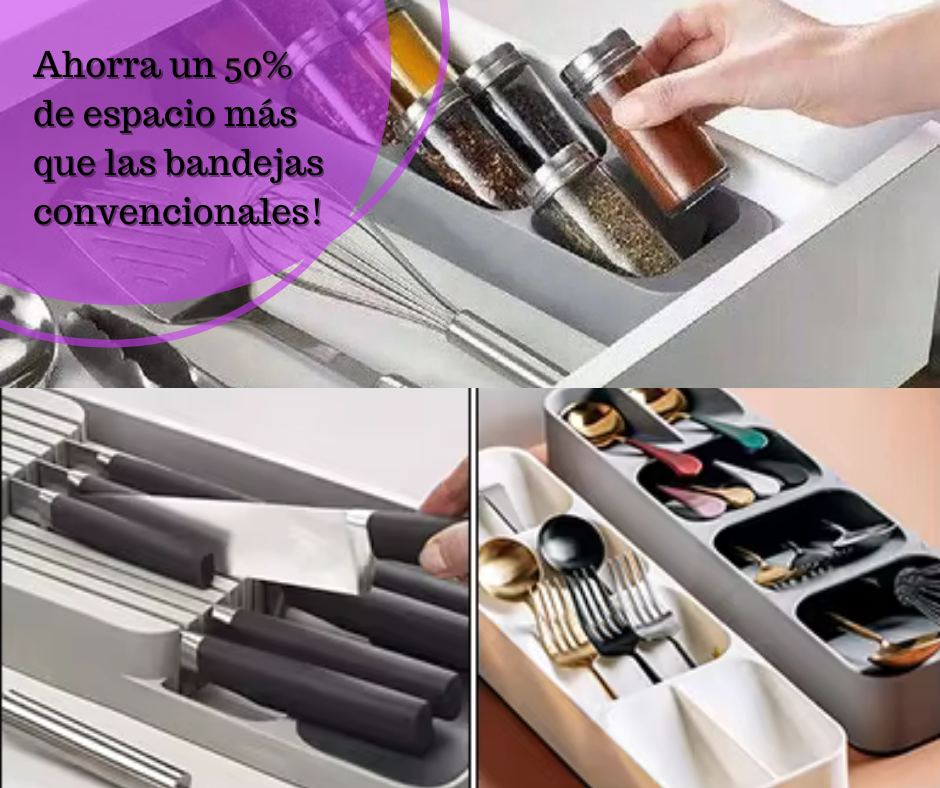 Linear cutlery holder, knife holder and spice rack.