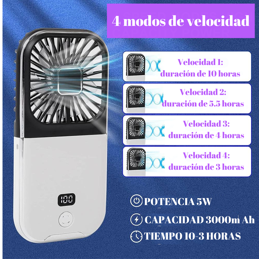 VENTILADOR PORTÁTIL DE MANO RECARGABLE