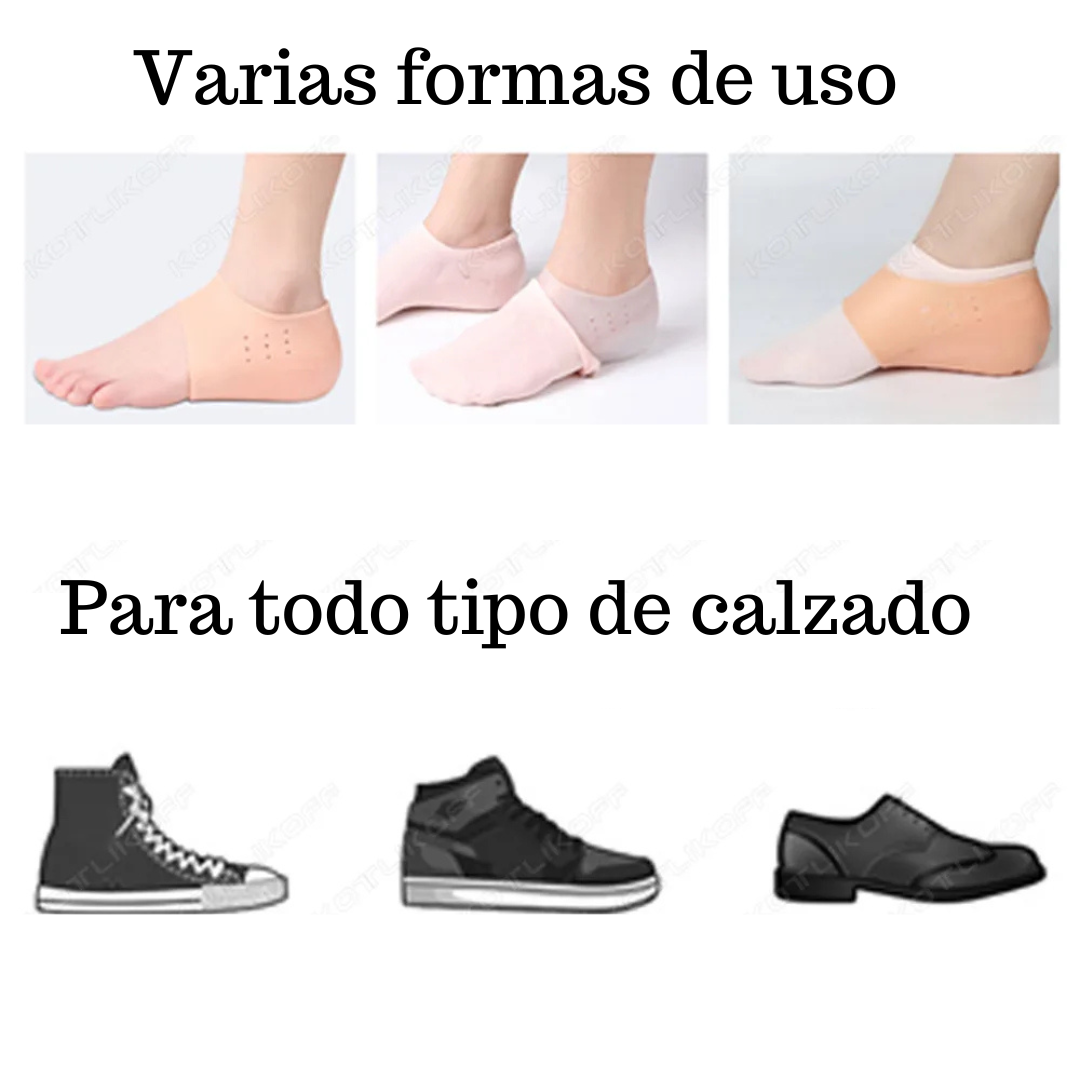 Protectores de talón de silicona suave para el cuidado diario de los pies.